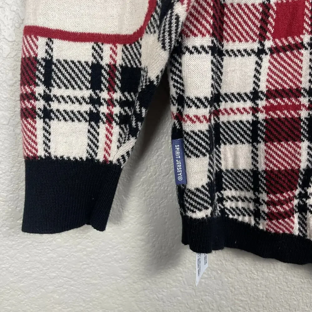 Disney Mickey‎ Mouse Spirit Jersey Sweater Multicolor Size XS Plaid Relaxed